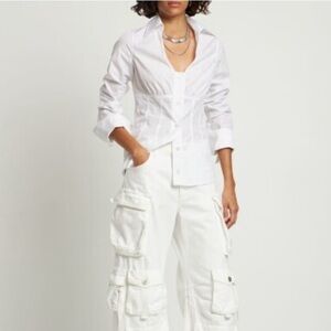 Saks Potts Clark cotton poplin blouse